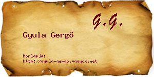 Gyula Gergő névjegykártya